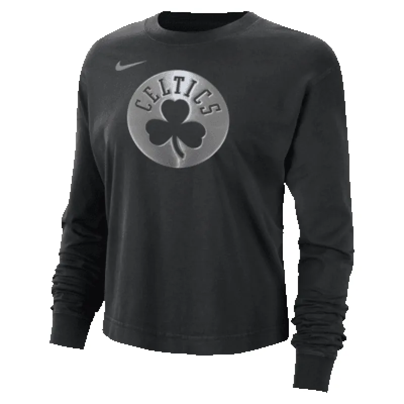 Boston Celtics Courtside Women's Nike NBA Shine Boxy Long-Sleeve T-Shirt sold by Nike