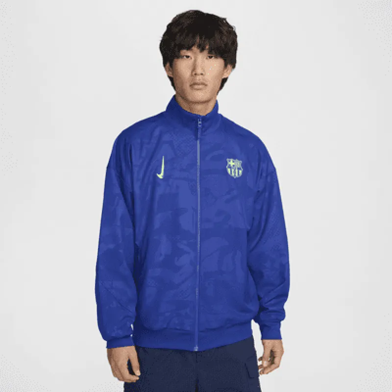 FC Barcelona Strike Third Men's Nike Dri-FIT Soccer Anthem Jacket sold by Nike