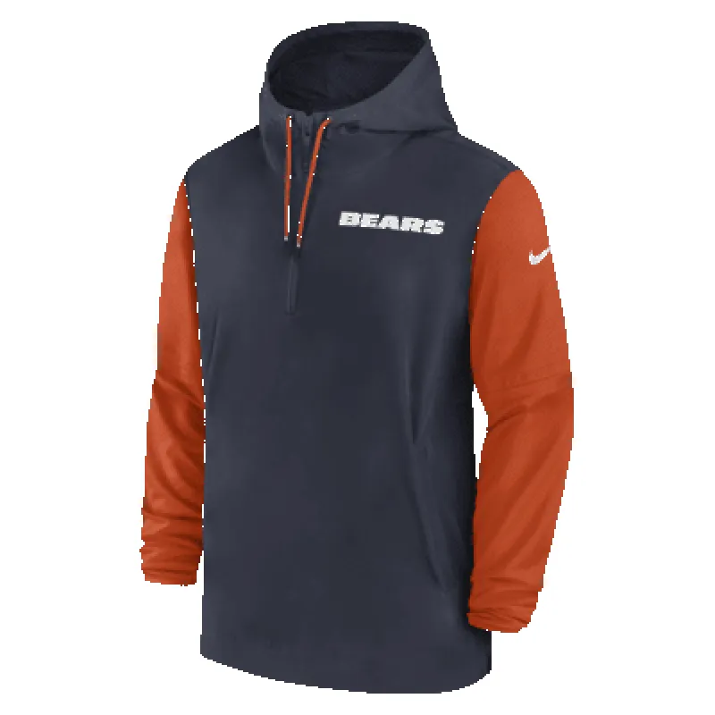 Chicago Bears Sideline Pre-Game Player Men's Nike NFL 1/2-Zip Hooded Jacket sold by Nike