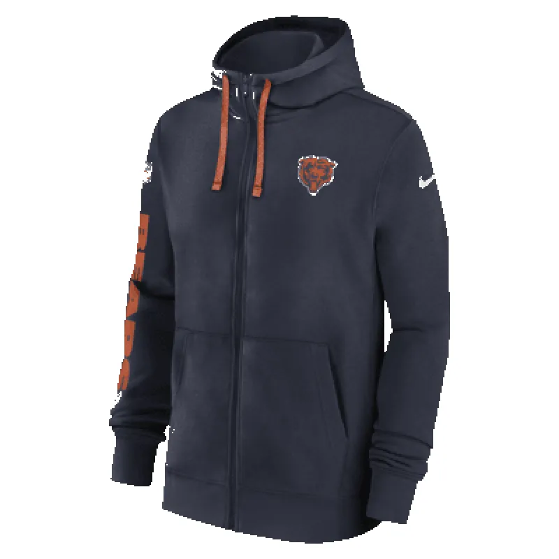 Chicago Bears Sideline Team Issue Club Men's Nike Full Zip Hoodie sold by Nike
