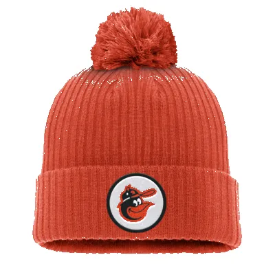 Baltimore Orioles Cooperstown Peak Men's Nike MLB Cuffed Pom Beanie sold by Nike