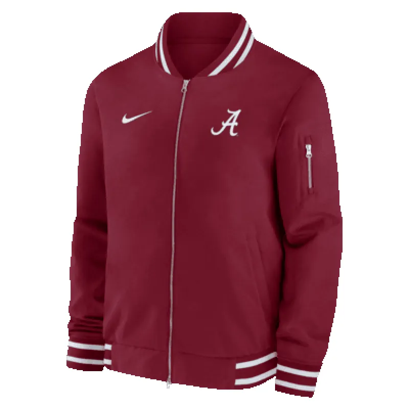 Alabama Crimson Tide Sideline Men's Nike College Full-Zip Bomber Jacket sold by Nike