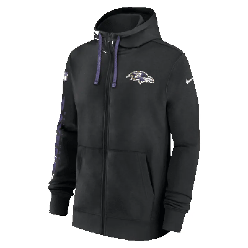 Baltimore Ravens Sideline Team Issue Club Men's Nike Full Zip Hoodie sold by Nike