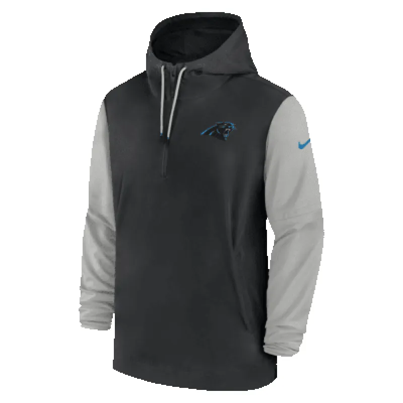 Carolina Panthers Sideline Pre-Game Player Men's Nike NFL 1/2-Zip Hooded Jacket sold by Nike