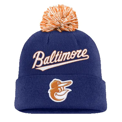 Baltimore Orioles Peak Men's Nike MLB Cuffed Pom Beanie sold by Nike