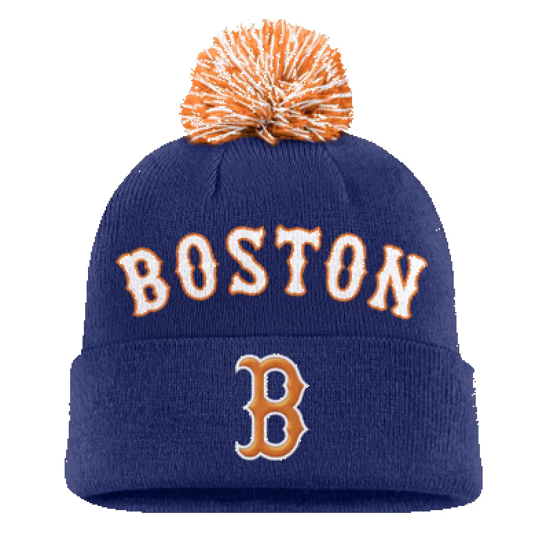 Boston Red Sox Peak Men's Nike MLB Cuffed Pom Beanie sold by Nike