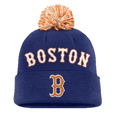 Boston Red Sox Peak Men's Nike MLB Cuffed Pom Beanie sold by Nike