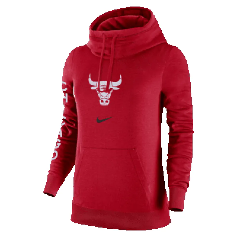 Chicago Bulls Club Fleece 2023/24 City Edition Women's Nike NBA Funnel-Neck Hoodie sold by Nike