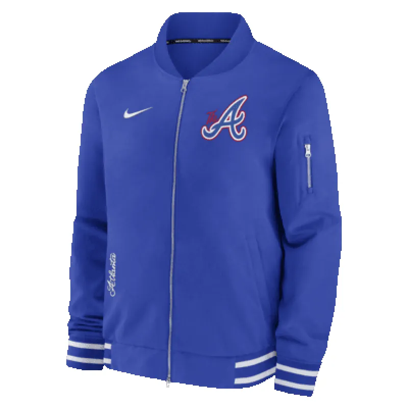 Atlanta Braves Authentic Collection City Connect Game Time Men's Nike MLB Full-Zip Bomber Jacket sold by Nike