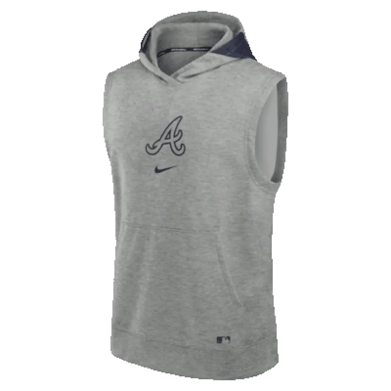 Atlanta Braves Authentic Collection Early Work Men’s Nike Dri-FIT MLB Sleeveless Pullover Hoodie sold by Nike