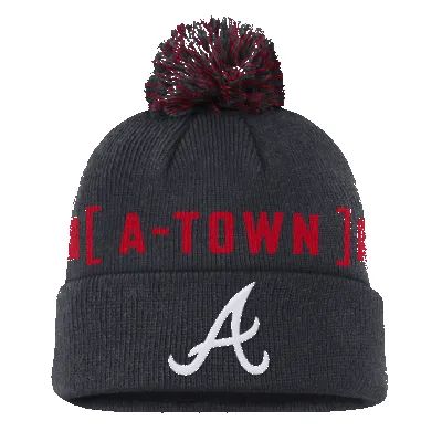 Atlanta Braves Hometown Peak Men's Nike MLB Cuffed Pom Beanie sold by Nike