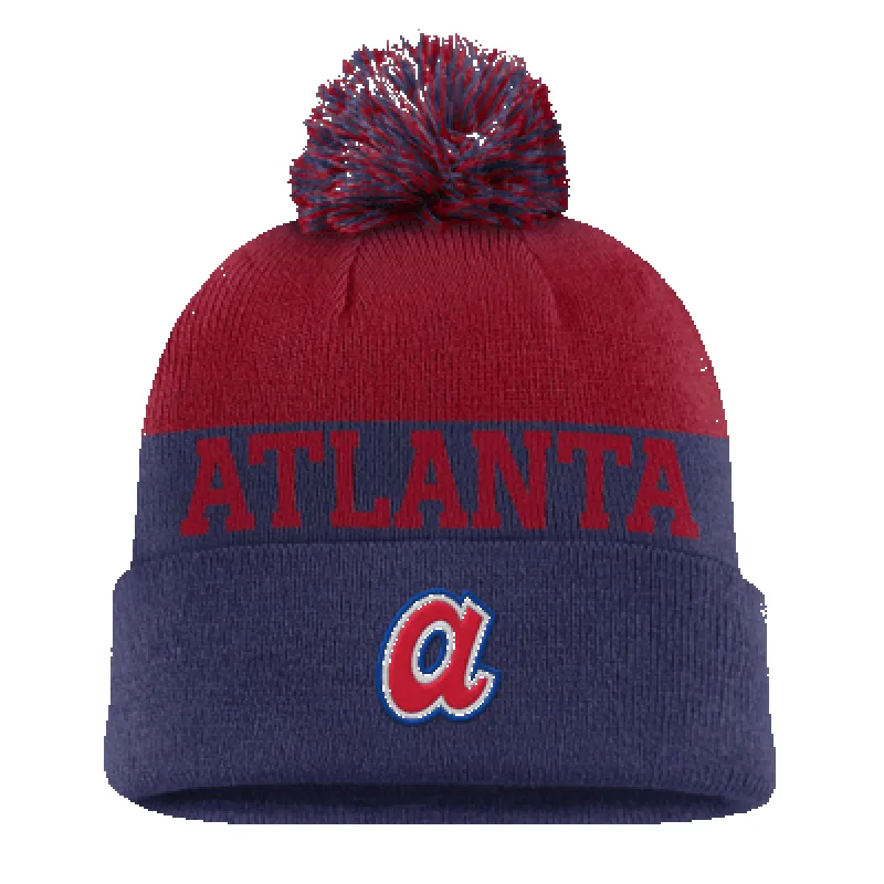 Atlanta Braves Rewind Peak Men's Nike MLB Cuffed Pom Beanie sold by Nike