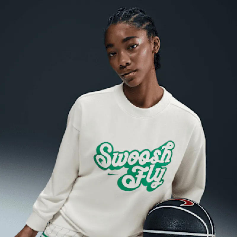 Nike Swoosh Fly Women's Dri-FIT Oversized French Terry Basketball Sweatshirt sold by Nike