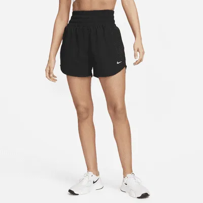 Nike Women's One Dri-FIT Ultra High-Waisted 3" Brief-Lined Shorts in Black | DX6642-010 sold by Nike