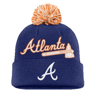 Atlanta Braves Peak Men's Nike MLB Cuffed Pom Beanie sold by Nike