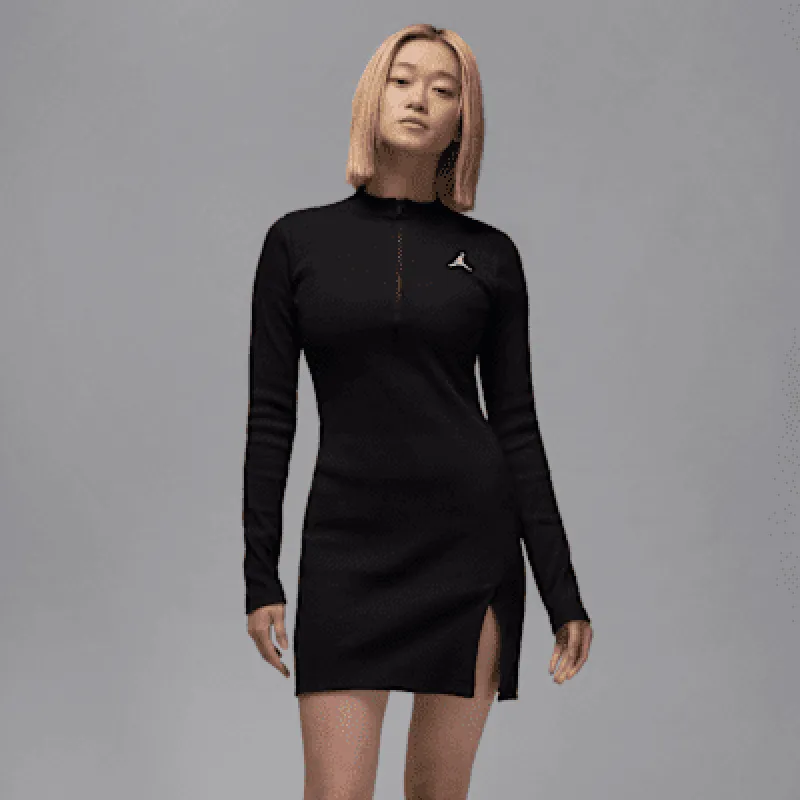 Jordan Women's 1/2-Zip Long-Sleeve Knit Dress made by Nike