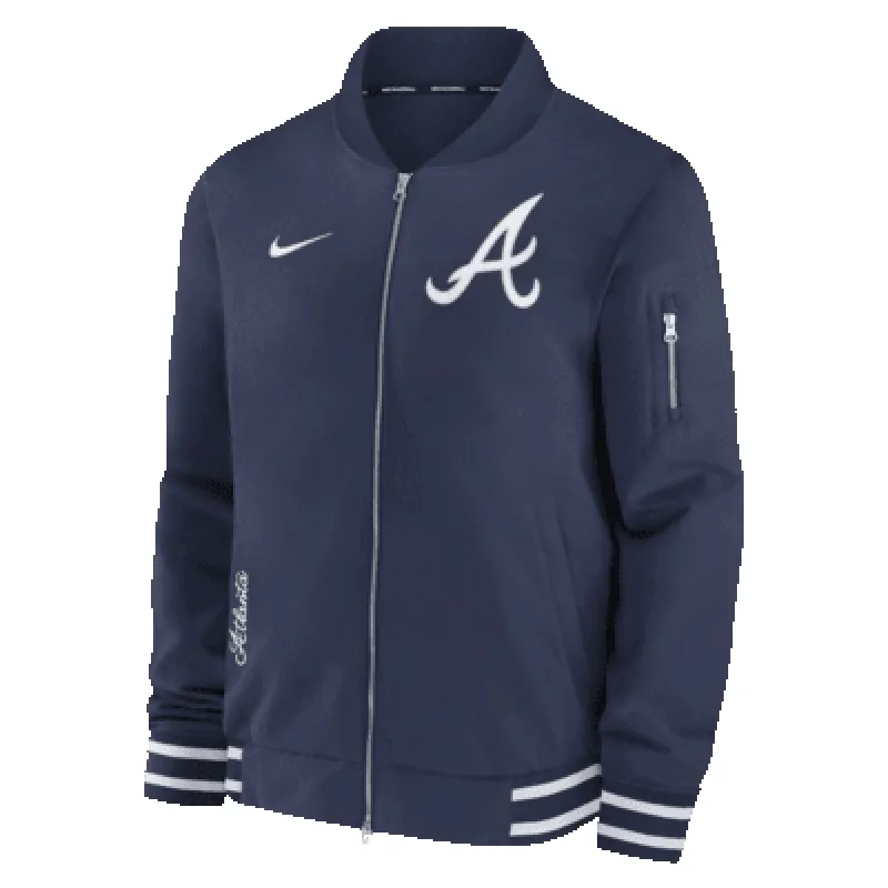 Atlanta Braves Authentic Collection Men's Nike MLB Full-Zip Bomber Jacket made by Nike