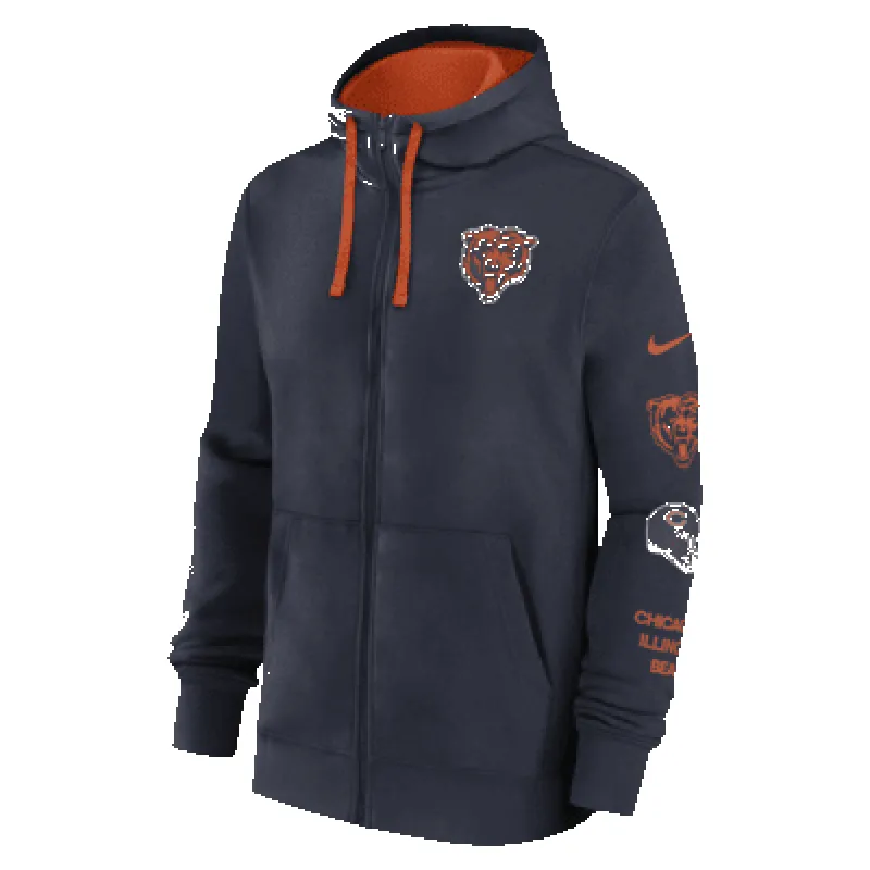 Chicago Bears Club Men's Nike NFL Full-Zip Hoodie sold by Nike