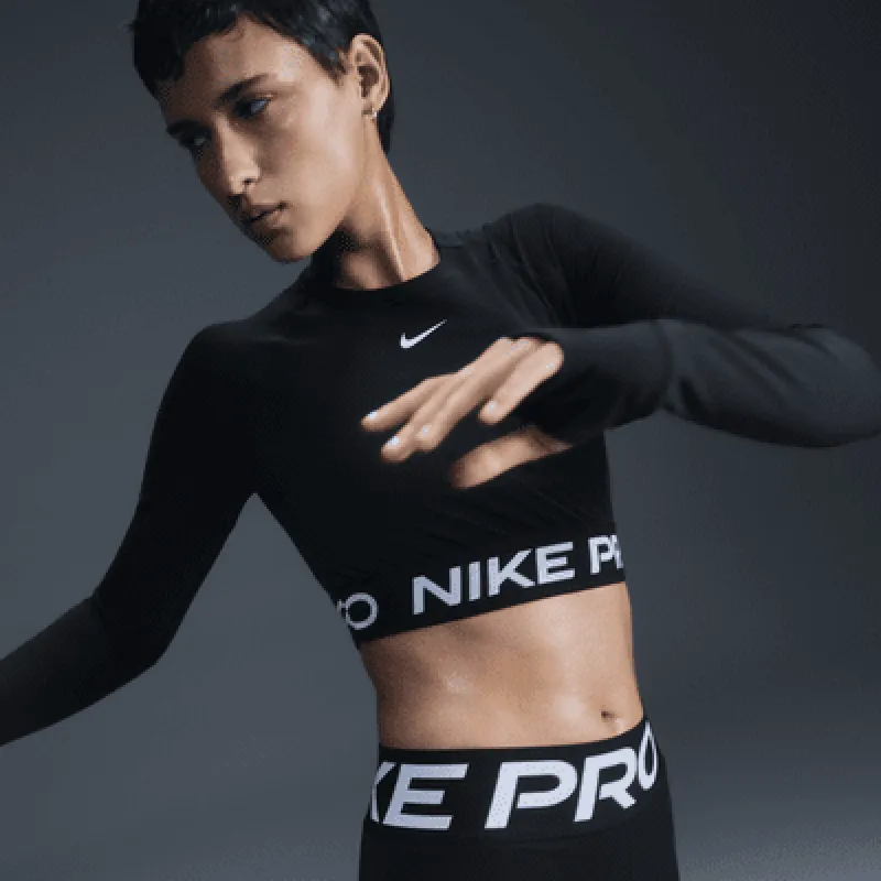 Nike Pro Women's Dri-FIT Cropped Long-Sleeve Top sold by Nike