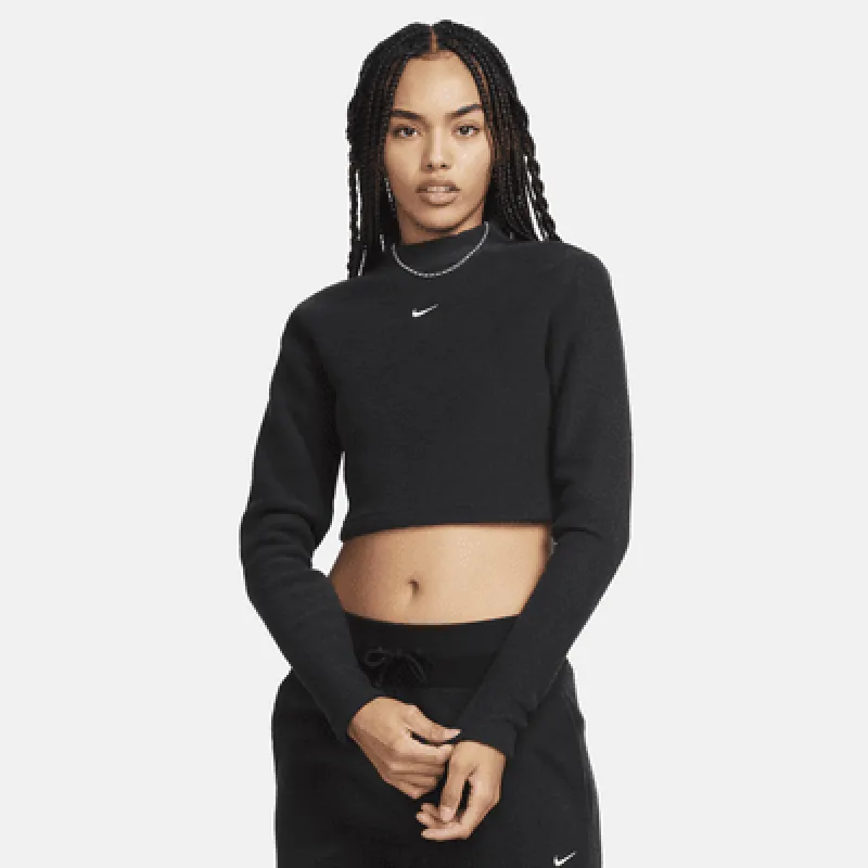 Nike Sportswear Phoenix Plush Women's Slim Mock-Neck Long-Sleeve Cropped Cozy Fleece Top sold by Nike