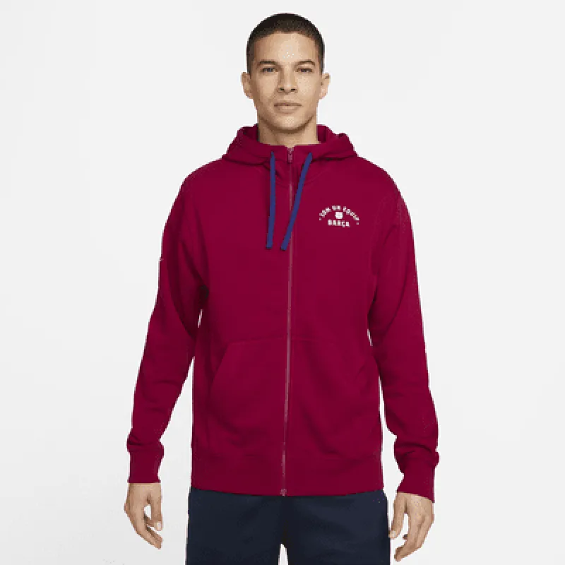 FC Barcelona Men's Nike Full-Zip French Terry Hoodie made by Nike