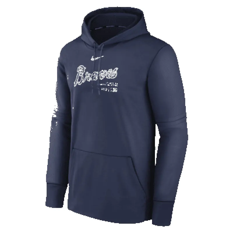 Atlanta Braves Authentic Collection Practice Men's Nike Therma MLB Pullover Hoodie sold by Nike