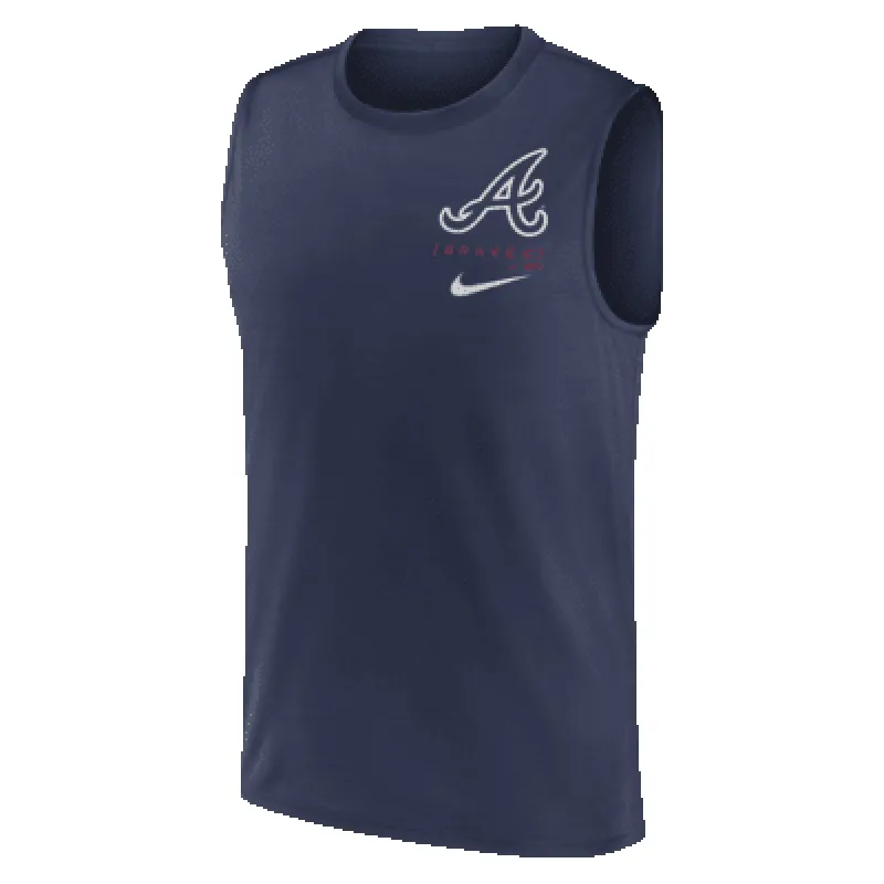 Atlanta Braves Large Logo Men's Nike Dri-FIT MLB Muscle Tank Top made by Nike