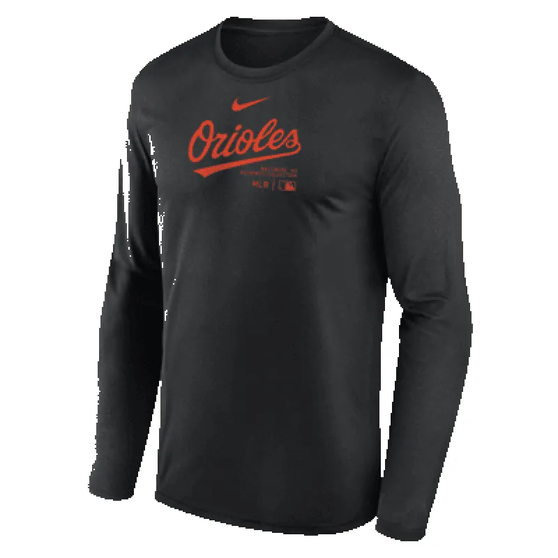 Baltimore Orioles Authentic Collection Practice Men's Nike Dri-FIT MLB Long-Sleeve T-Shirt sold by Nike