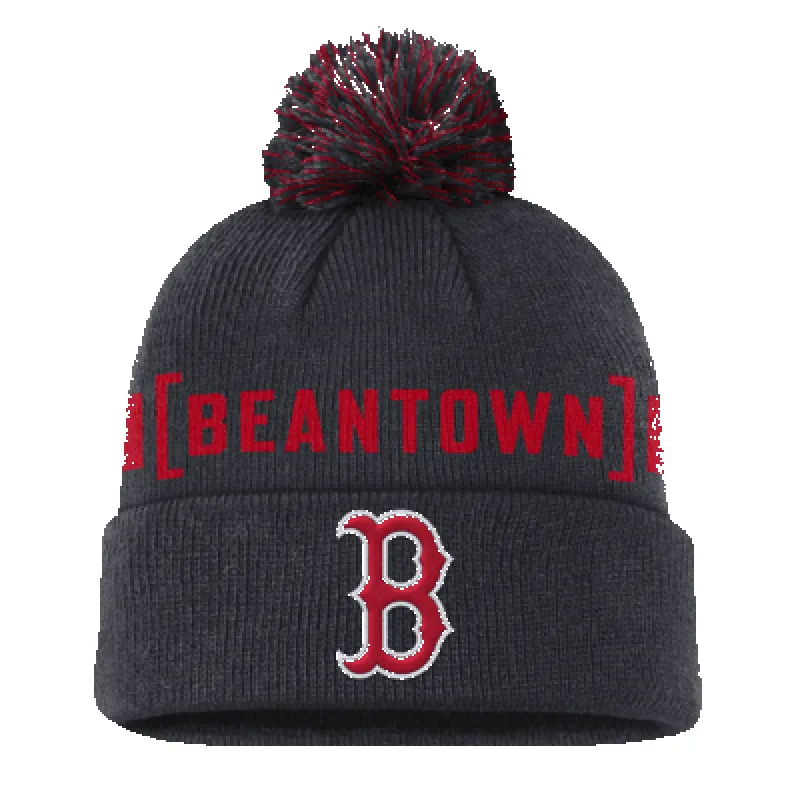 Boston Red Sox Hometown Peak Men's Nike MLB Cuffed Pom Beanie sold by Nike