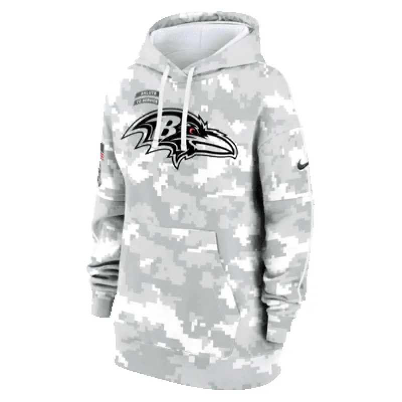 Baltimore Ravens Salute to Service Primary Edge Club Women's Nike NFL Pullover Hoodie sold by Nike