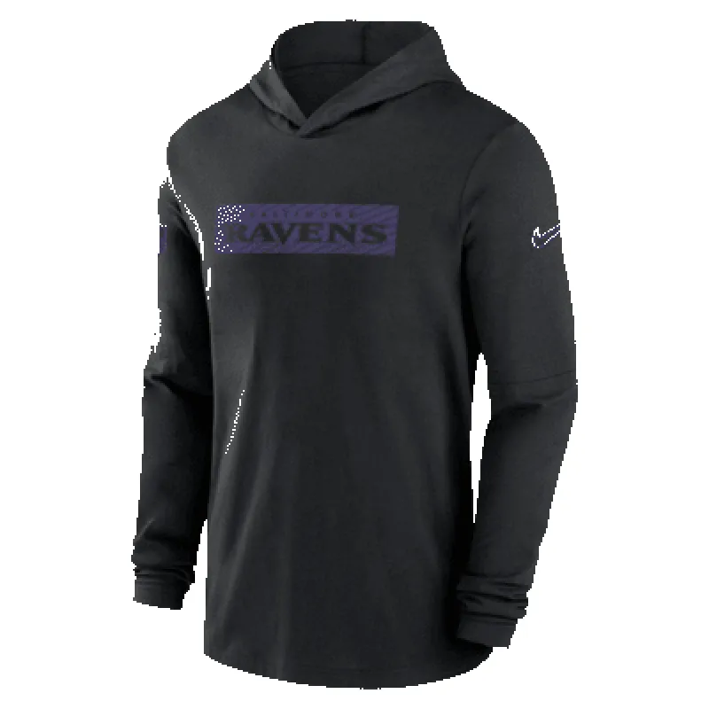 Baltimore Ravens Sideline Men's Nike Dri-FIT NFL Long-Sleeve Hooded Top sold by Nike