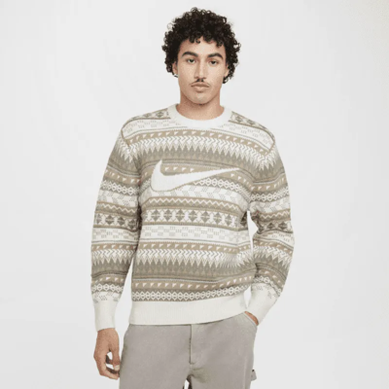 Nike Life Men's Fair Isle Swoosh Sweater sold by Nike