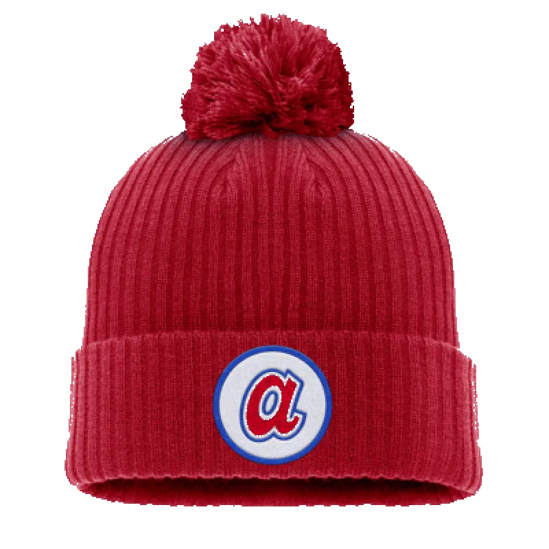 Atlanta Braves Cooperstown Peak Men's Nike MLB Cuffed Pom Beanie sold by Nike
