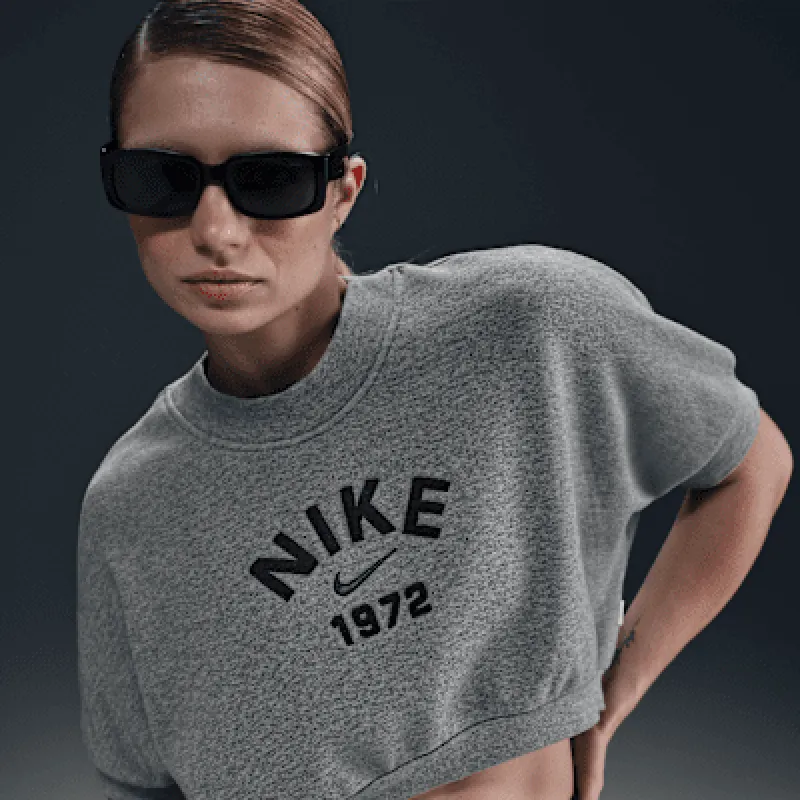 Nike Sportswear Collection Women's Crew-Neck Short-Sleeve Cropped French Terry Top sold by Nike