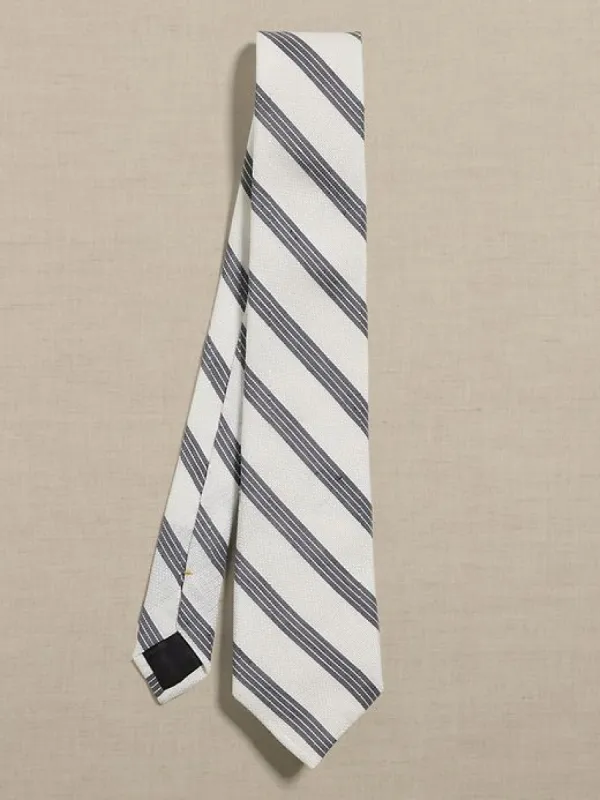 Italian Linen-Silk Stripe Tie sold by Banana Republic