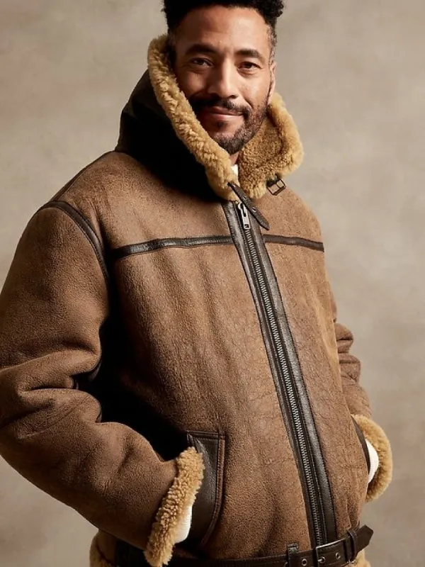 Heritage Shearling Flight Jacket sold by Banana Republic