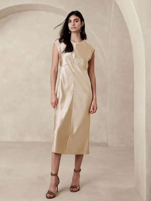 Claudette Silk Midi Dress sold by Banana Republic