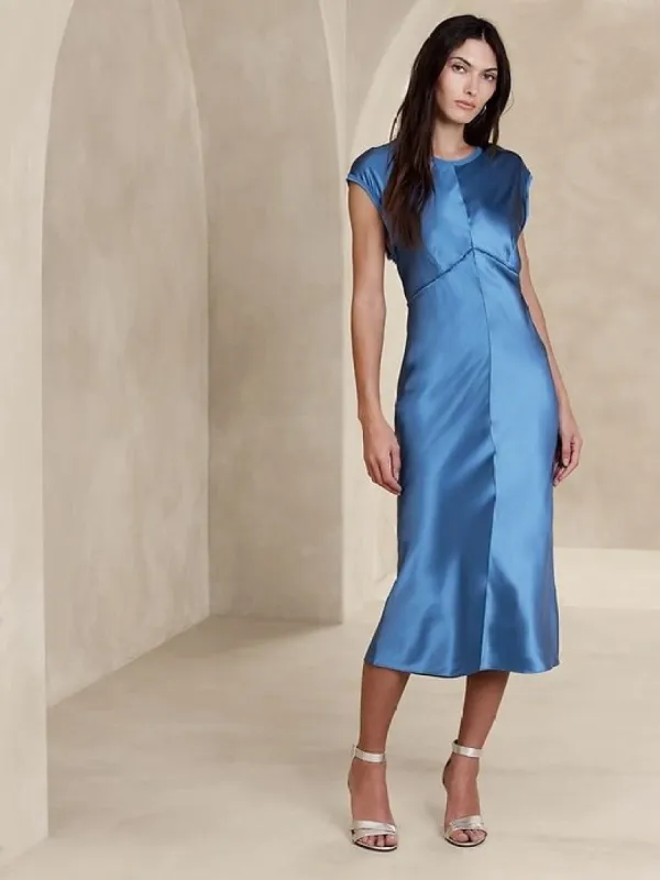 Claudette Silk Midi Dress sold by Banana Republic