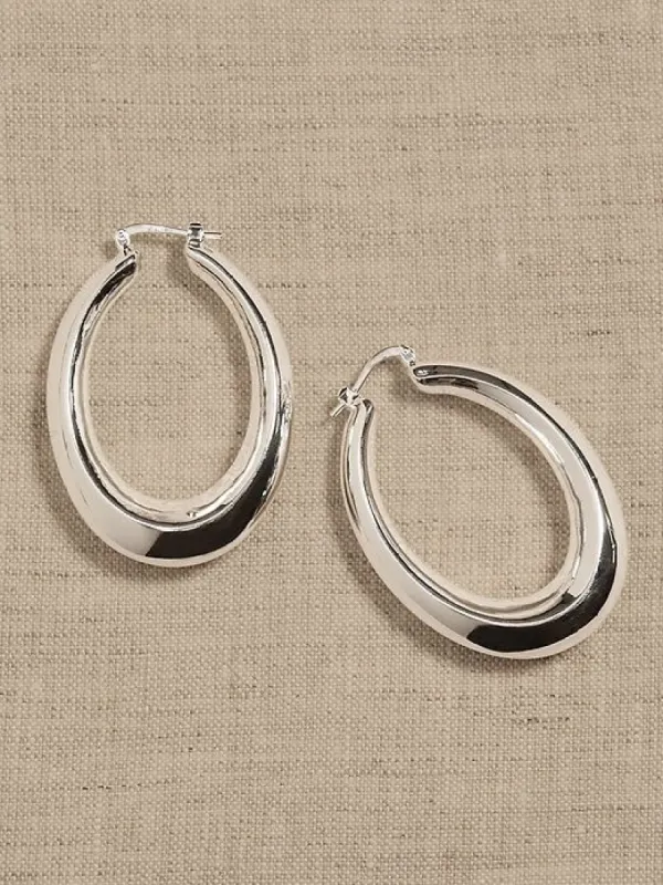 Ravena Oval Hoop Earrings | Aureus + Argent sold by Banana Republic