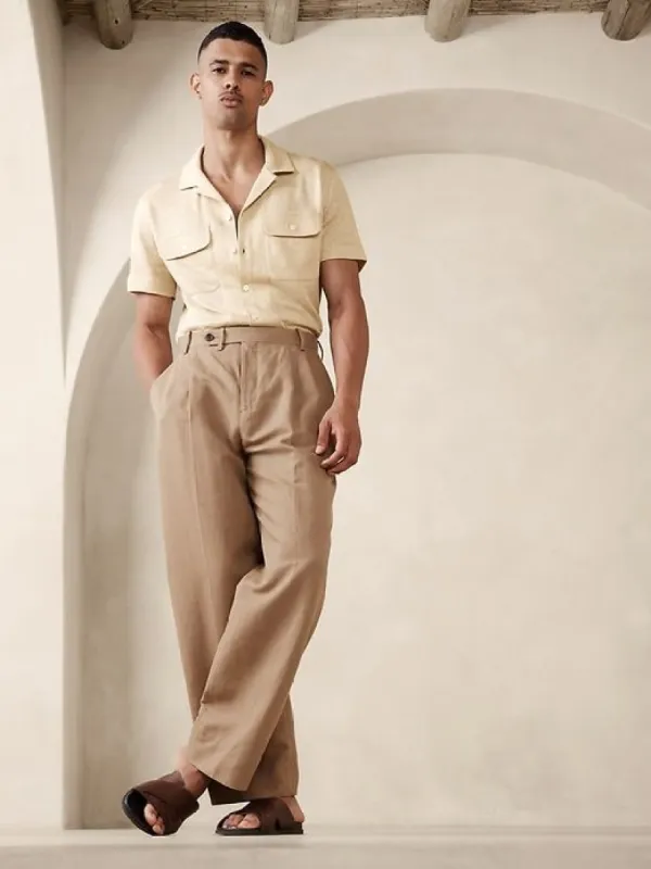 Linen French Terry Resort Shirt sold by Banana Republic