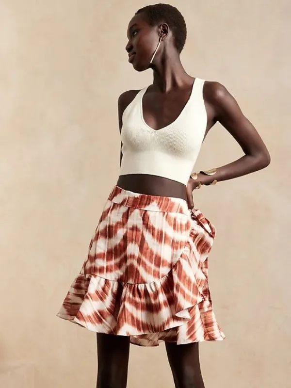 Petite Linen Wrap Skirt sold by Banana Republic