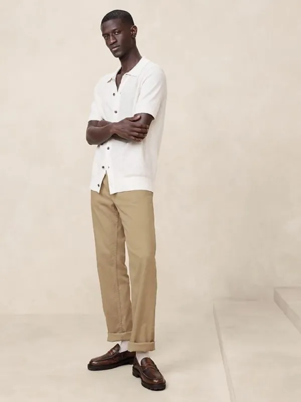 Straight Linen-Cotton Traveler Pant sold by Banana Republic