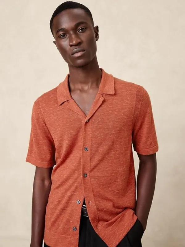 Oceano Merino-Linen Resort Shirt sold by Banana Republic