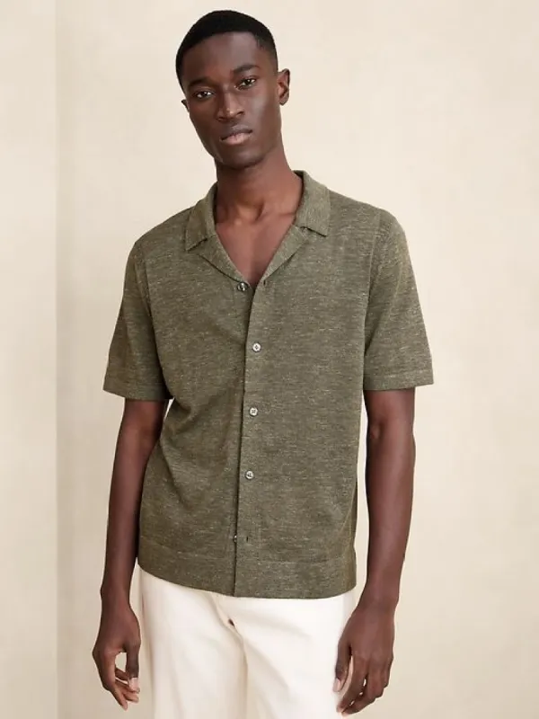 Oceano Merino-Linen Resort Shirt sold by Banana Republic