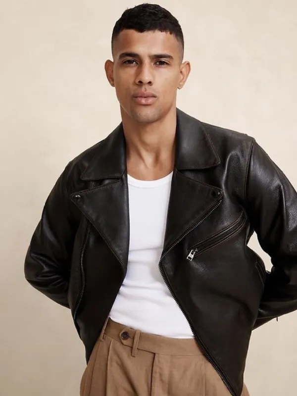 Arroyo Leather Moto Jacket sold by Banana Republic