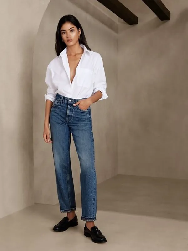 The Petite Straight Jean sold by Banana Republic