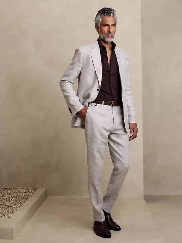 Baia Houndstooth Linen Suit Pant sold by Banana Republic