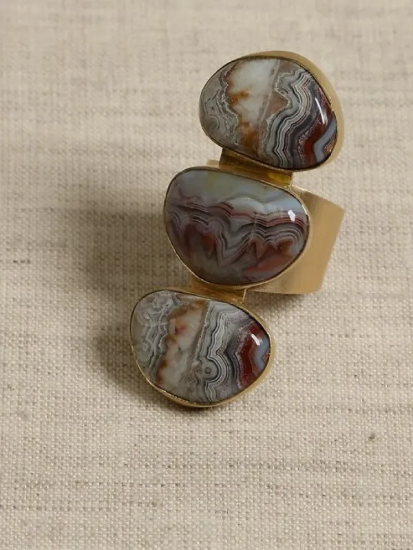 Crazy Lace Triple Agate Ring | Aureus + Argent sold by Banana Republic