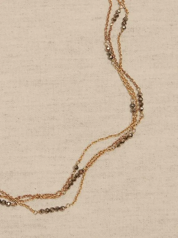 Triple Strand Gemstone Necklace | Aureus + Argent sold by Banana Republic