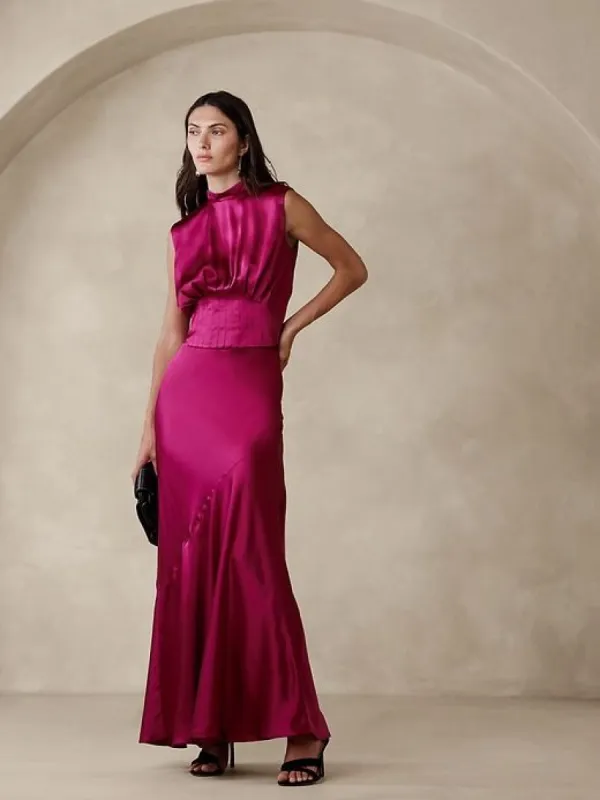 Muse Silk Pleated Top sold by Banana Republic